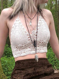 crop cami top made of crochet