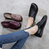 2021 Fashion Women Shoes Genuine Leather Loafers Women Casual Shoes Mother Soft Comfortable Shoes Women Flats