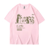 Cartoon Cat Print Oversized Short Sleeve TeeOutfit