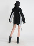 Zingj Lazy Wind Cowboy Splicing Sweater Loose Casual Fashion Long Long Sleeve Knit Sweater