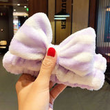 Face Hair Holder Hairbands Soft Warm Coral Fleece Bow Animal Ears Headband For Women Girls Turban Fashion Hair