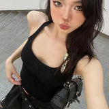 Summer Solid Streetwear Fashion Tank Top Women Y2k Aesthetic Sleeveless Harajuku All Match Tanks Halter Sexy Casual