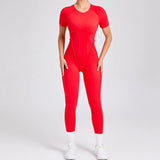 Zingj And Winter Stereo Back Tight Short-Sleeve Trousers One-Piece Sports Yoga Suit 88201-Outfit