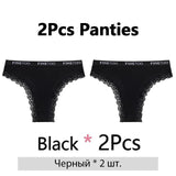 2PCS/Set Women's Panties Cotton Lace Panties And Thongs Comfortable Lingerie Low Waisted Underpants Female Lingerie