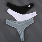 Thong V Waist Design G-String Women's Panties Cotton Panties Female Underpants Solid Pantys Intimates Lingerie