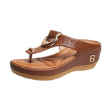 Zingj Size Slope With Hollow Toe Slippers Female Thick Bottom Buckle Lightweight Beach