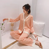 Women's Pajamas Set V Neck Design Luxury Cross Letter Print Sleepwear Silk Like Home Clothes XXL Large Size
