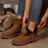 The Winter Of 2025, The New Snow Boots Woman And The Woman With Velvet Thicken And Warm Fashion Casual Cotton