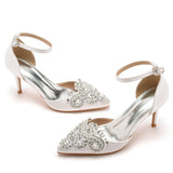 Cm Fine Heel Large-Size Sandals Banquet Women's Shoes Water Drill Tips High Heel Sandals And Sandals Dress Dress Long