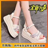 Temperament Lady Soft Soles Do Not Tired Sandals 2025 Net Red Elegant With Skirt Fresh Elegant Single