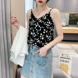 Women Tops Chiffon Blouses Woman Sleeveless Blouse Shirts Women V Neck Floral Top Plus Size Woman Printing Blouses