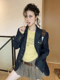 Harajuku Y2k Vintage T Shirt Women Skinny Print Crop Top Long Sleeve American Retro Grunge Aesthetic Tee Tops