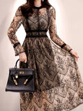 Up The Hollow Lace Dress 2025 New Korean Style Long Dress Fashion Waist Lace Bottom