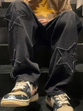 Men's Star Loose Straight Leg Jeans- Outfit