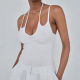 Knit Double Strap Top-Outfit