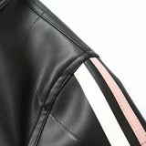 Black Bow Faux Leather Biker Jacket- Outfit