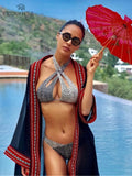 Sexy See Through Embroidered Long Kimono Cardigan White Chiffon Tunic Plus Size Beachwear Women Tops and Blouses