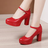 6Cm Silver Heeled Show Shoes Thick-Singing Leather Shoes Thick-Soled Model Single-Shoe Large-Size Working