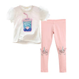 Pieces Kids Children Girls Clothes Set Little Girl Summer Cartoon Print T Shirt and Pants Leggings Outfits Clothing