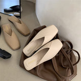 Women's Shoes 41-43 Fat Feet Wide Fat Women's Single Shoes Summer New Sandals Bag Head Half Slippers Wearing Pregnant Women's