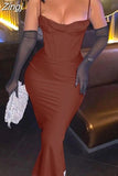 Women Maxi Bodycon Dress 2023 New Arrivals Lined Pink Spaghetti Strap Dress Sexy Celebrity Club Night Party