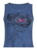 Heart Rhinestone Rib Crop Tank Top- Outfit