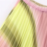 Tie Dye Pleated Skirt Women High Waist Midi Skirt Woman Stylish Long Skirts For Women Fashion 2023 Summer Elegant