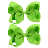 4'' Cute Solid Grosgrain Ribbon Bowknot Hair Clips For Girls Handmade Hairpins Barrettes Headwear Kids Hair