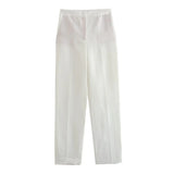 New Women's Casual Suit Vest Fashion Suit Buckle Straight Trousers Double
