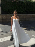 White Ruffles Hem Lace Up Sling Long Dress Women Fashion Sleeveless Backless A-line Loose Robe Summer Lady Flowy