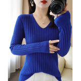Zingj New Spring And Autumn V-Neck Vertical Knit Short Sleeve Women's Collar Slim Solid Color Wool Undershirt Jacket-Outfit