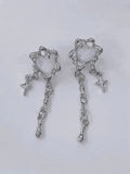 Tassel Star Heart Charm Earrings-Outfit