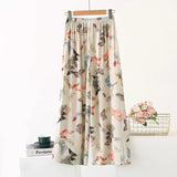 High-End Cotton Pyjamas Ladies Summer Thin Artificial Silk Home Leisure Long Trousers Straight Can Be Worn