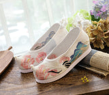 Zingj Shoes Hanfu Shoes Ancient Style Female Embroidered Cloth Shoes Inside The Raised Head Ancient Costume Shoes Cloth Shoes