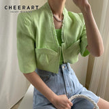 Neon Green Cropped Jacket Fringe Short Jacket Korean Fashion Coat Beige Pink Shrugs For Women Summer Designer