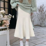 Zingj Waxy Knit Fishtail Skirt Skirt Female Fall Winter Drop Feeling Package Hip Long Skirt With Sweater Knit Skirt Women's