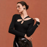 Faitry Face Solid-Colored Collared Folded Fork Vest Top Broad Leg Trousers Set