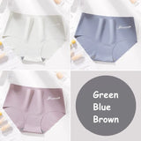 Seamless Panty Set Underwear Female Letter Comfortable Intimates Fashion Female Low-Rise Briefs Ice Silk Lingerie Drop