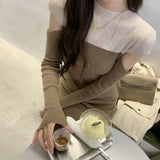 Vintage Sweater Dress Women Casual Long Sleeve Knitted Dress Office Lady Slim One Piece Dress Korean Fashion