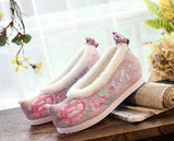 Zingj Shoes Hanfu Shoes Ancient Style Female Embroidered Cloth Shoes Inside The Raised Head Ancient Costume Shoes Cloth Shoes