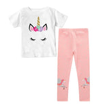 Pieces Kids Children Girls Clothes Set Little Girl Summer Cartoon Print T Shirt and Pants Leggings Outfits Clothing