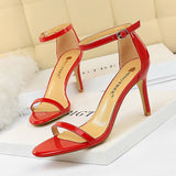 Zingj Fashion Ultra High Heel Patent Leather Open Toe With Sandals Summer Sexy Nightclub Women High