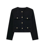 New Clip Round Collar Short Jacket