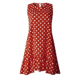 Women Dresses 2022 Women's Ruffles Spring Street Sexy Casual Slim Thin Beach Party O Neck Mini Polka Dots Free