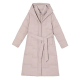 Large Size 2024 Winter Women Thickened Over The Knee Long Cotton-Padded Clothes Female Waist Slim Show Thin Senior Sense Coat-Outfit