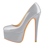 Onlymaker Women's Platform 16CM Thin Heels Pumps Fashion Leopard Round Toe Shoes Sexy Party wedding Stiletto Plus Size