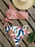 Bikinis Women 2023 New One Shoulder Swimwear High Waist Swimsuit Bandage Bathing Suits Beach Wear Biquini