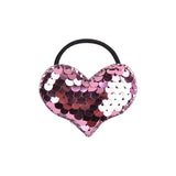 lot Cute Rainbow Solid Sequins Hair Band For Girls Star Heart Crown Elastic Rope Ponytail Holder Headband Hair