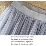 2022 Autumn Winter Vintage Tulle Skirt Women Elastic High Waist Mesh Skirts Long Pleated Tutu Skirt Female Jupe