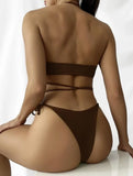 three-piece bikini swimsuit with